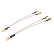 RFaha 2pcs SMA Female to Dual SMA Male Parallel Extension Cable RG316 6