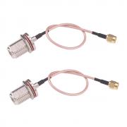 RFaha 2pcs SMA Male to N type Female RF Coax Adapter 20cm 8in SMA to N Coaxial Connector Wire(F132-2)