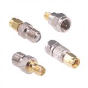 RFaha 4pcs SMA to F Coax Adapter SMA Male/Female to F type M/F RF Coaxial Connector Kit(F141-4)